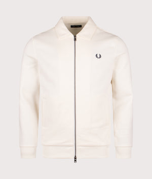 Zip Through Collared Sweatshirt in Ecru | Fred Perry | EQVVS
