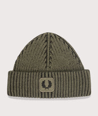 Cotton Ribbed Beanie: Z50 Laurel Wreath Green/Black 