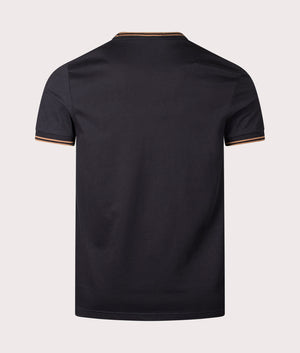 Twin Tipped T-Shirt by Fred Perry in Black. Shot by EQVVS. Back shot.
