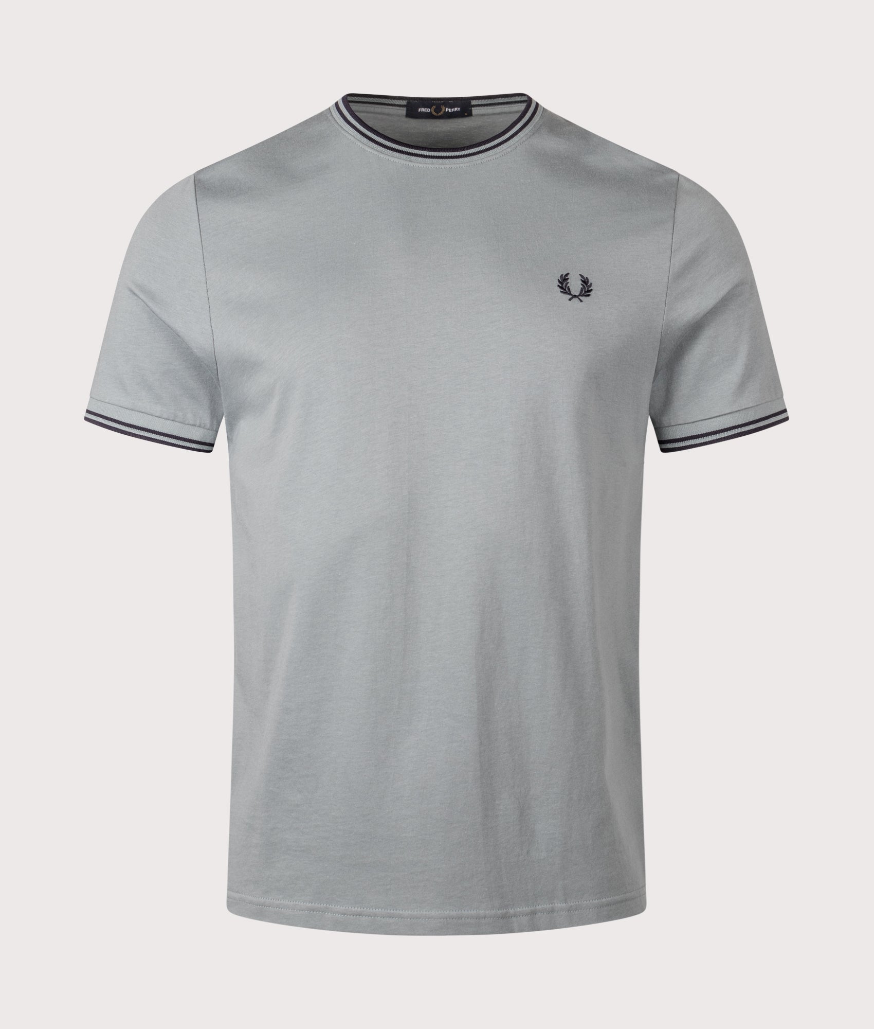 Fred Perry Twin Tipped T-Shirt in Stockport Blue/Navy/Navy at EQVVS Menswear. Front shot.