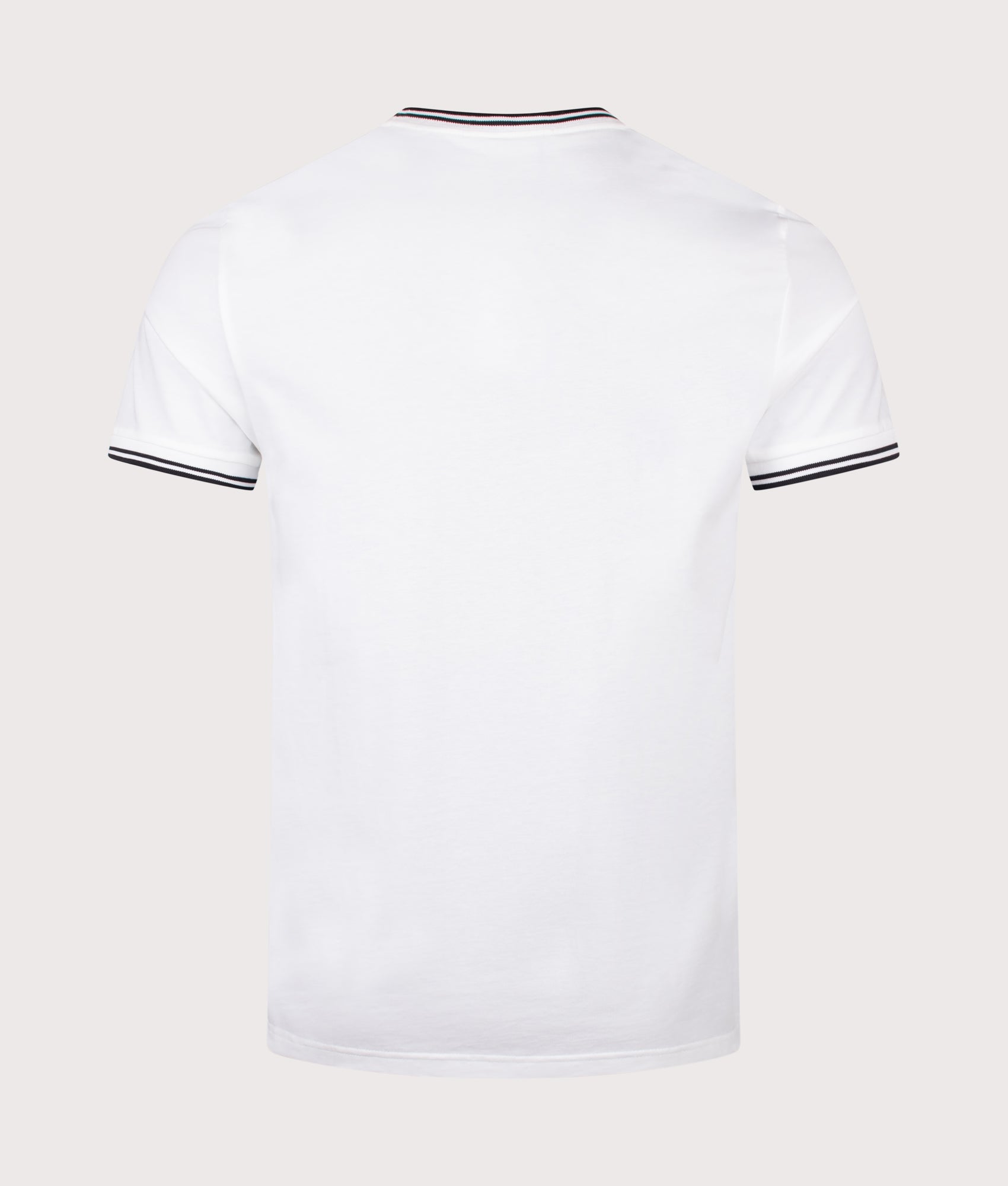 Fred Perry Twin Tipped T-Shirt in White at EQVVS Menswear. Back shot.