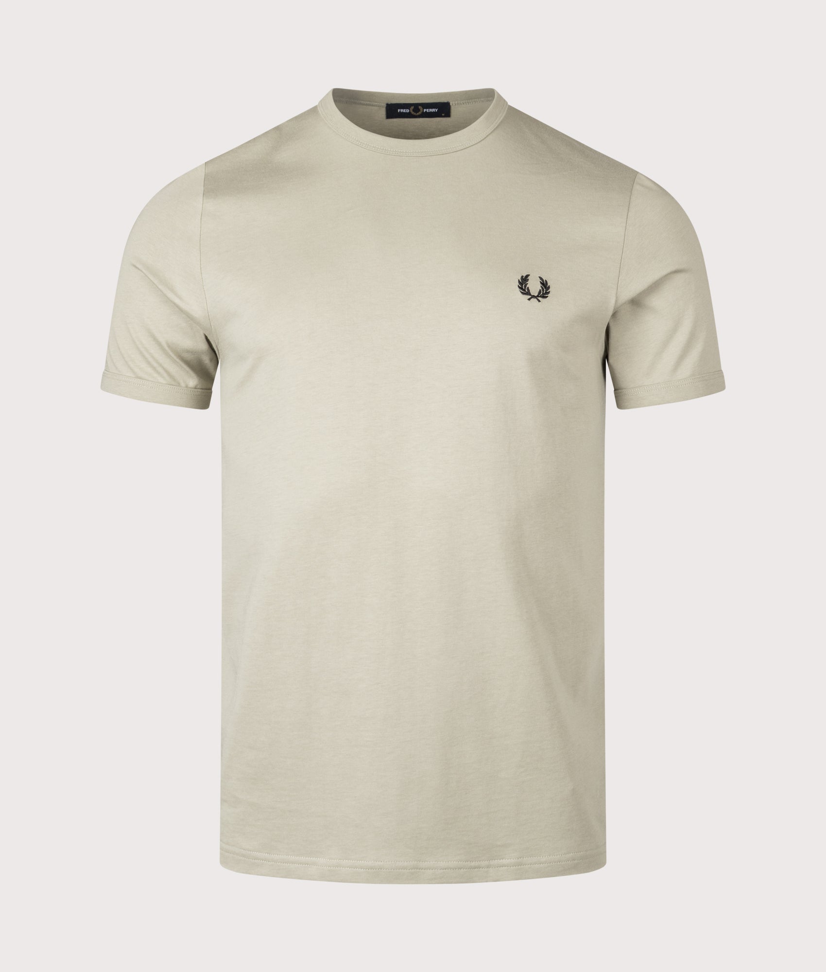 Ringer T-Shirt in Seagrass | 100% Cotton | Fred Perry | EQVVS | Front shot 