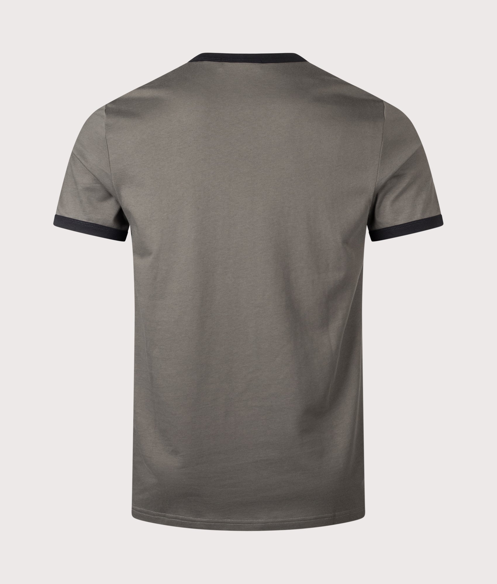 Ringer T-Shirt in Field Green/Black | 100% Cotton | Fred Perry | EQVVS | Back shot 