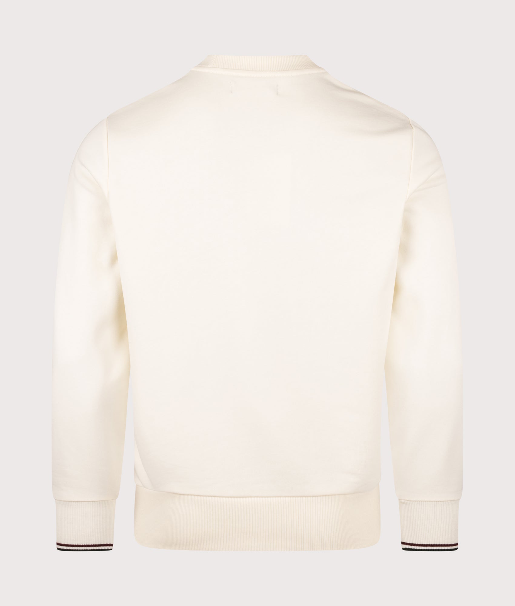 Crew Neck Sweatshirt in Ecru/Oxblood/Grassroots | 100% Cotton | Fred Perry | EQVVS | Back shot 