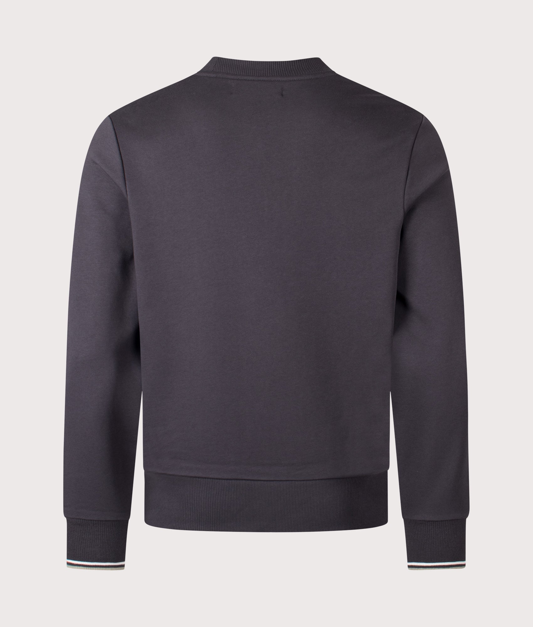 Crew Neck Sweatshirt in Anchor Grey/Ecru/Seagrass | 100% Cotton | Fred Perry | EQVVS | Back shot 