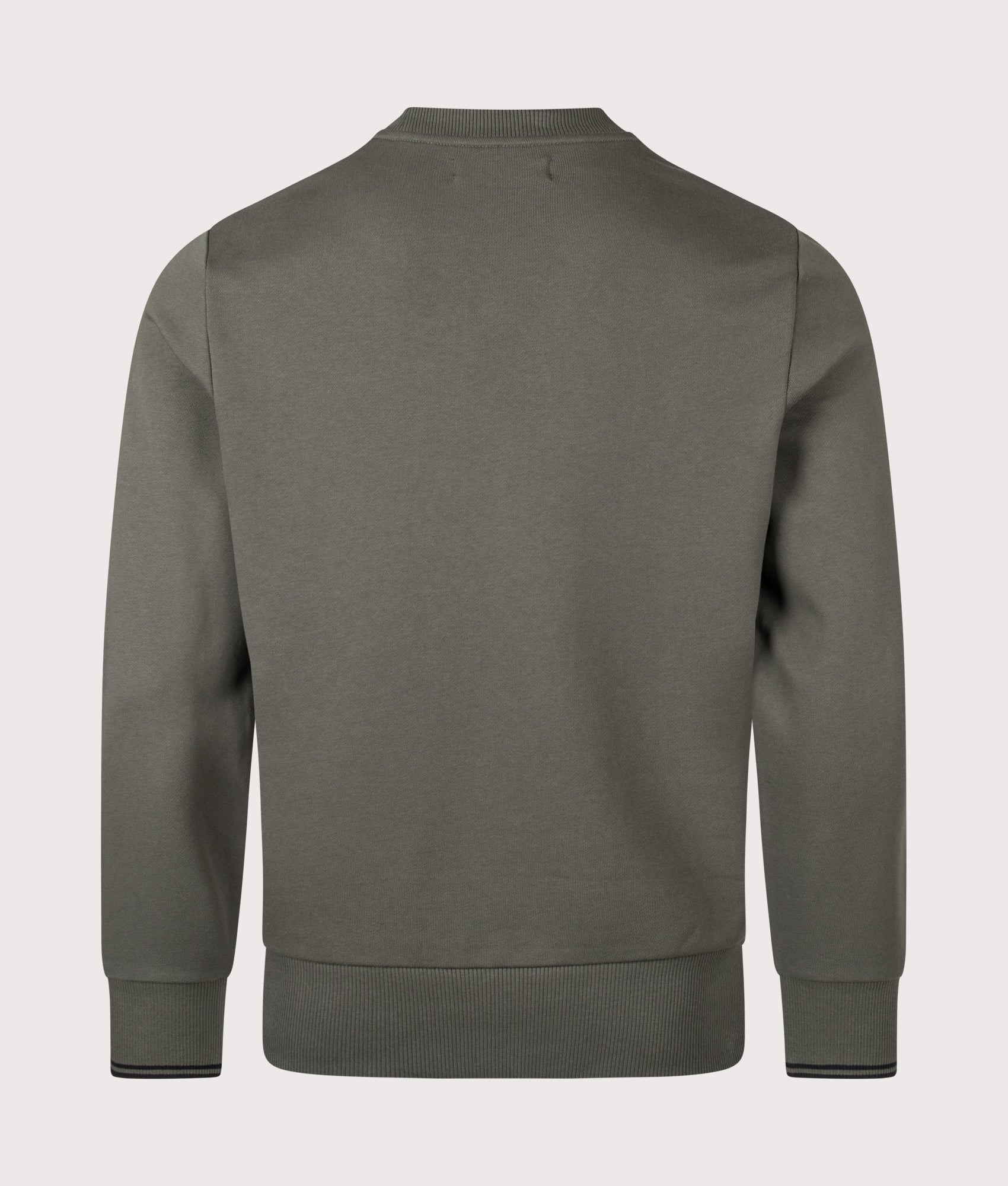 Crew Neck Sweatshirt in Field Green/Black | 100% Cotton | Fred Perry | EQVVS | Back shot 
