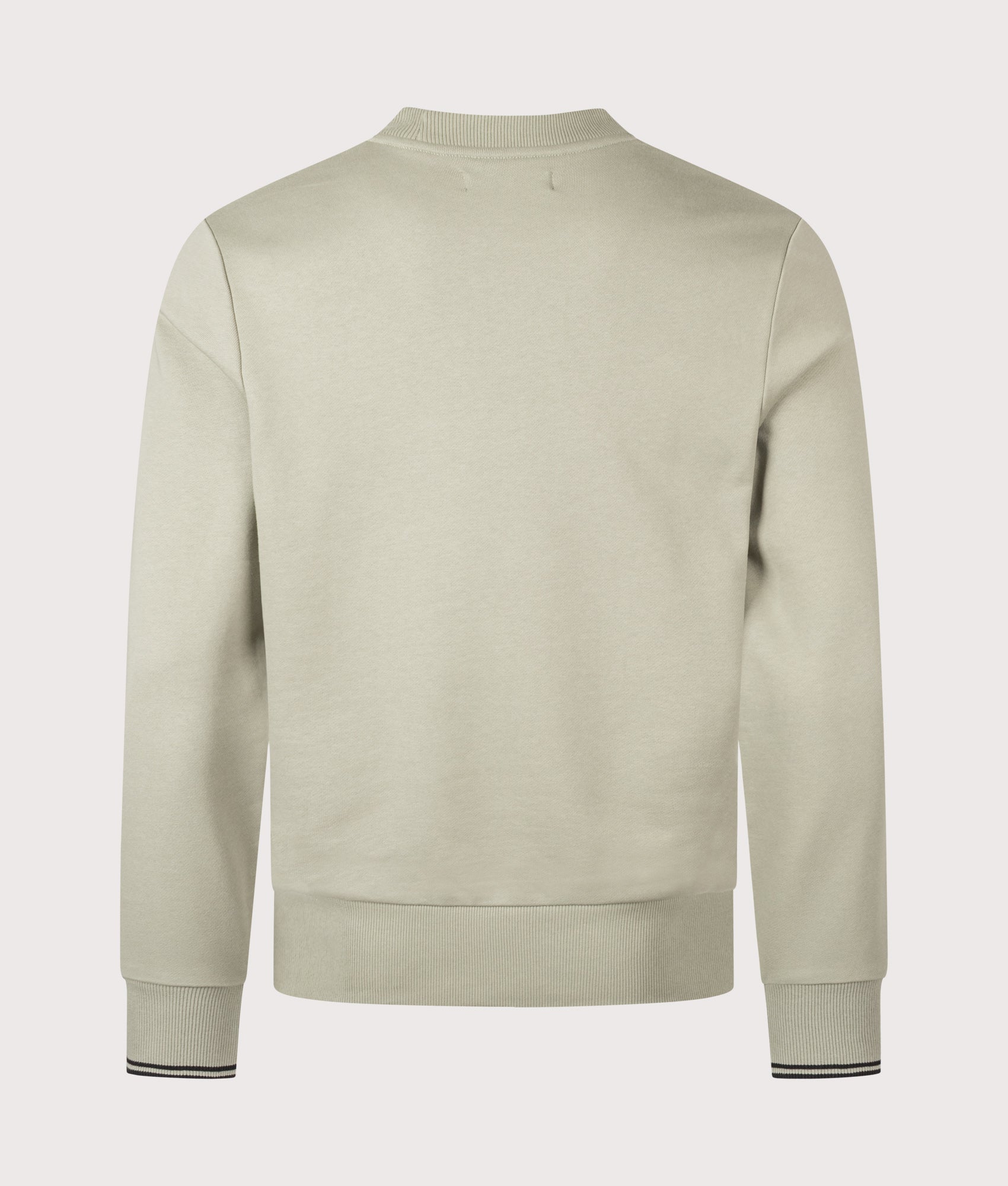 Crew Neck Sweatshirt in Seagrass/Black | 100% Cotton | Fred Perry | EQVVS | Back shot 