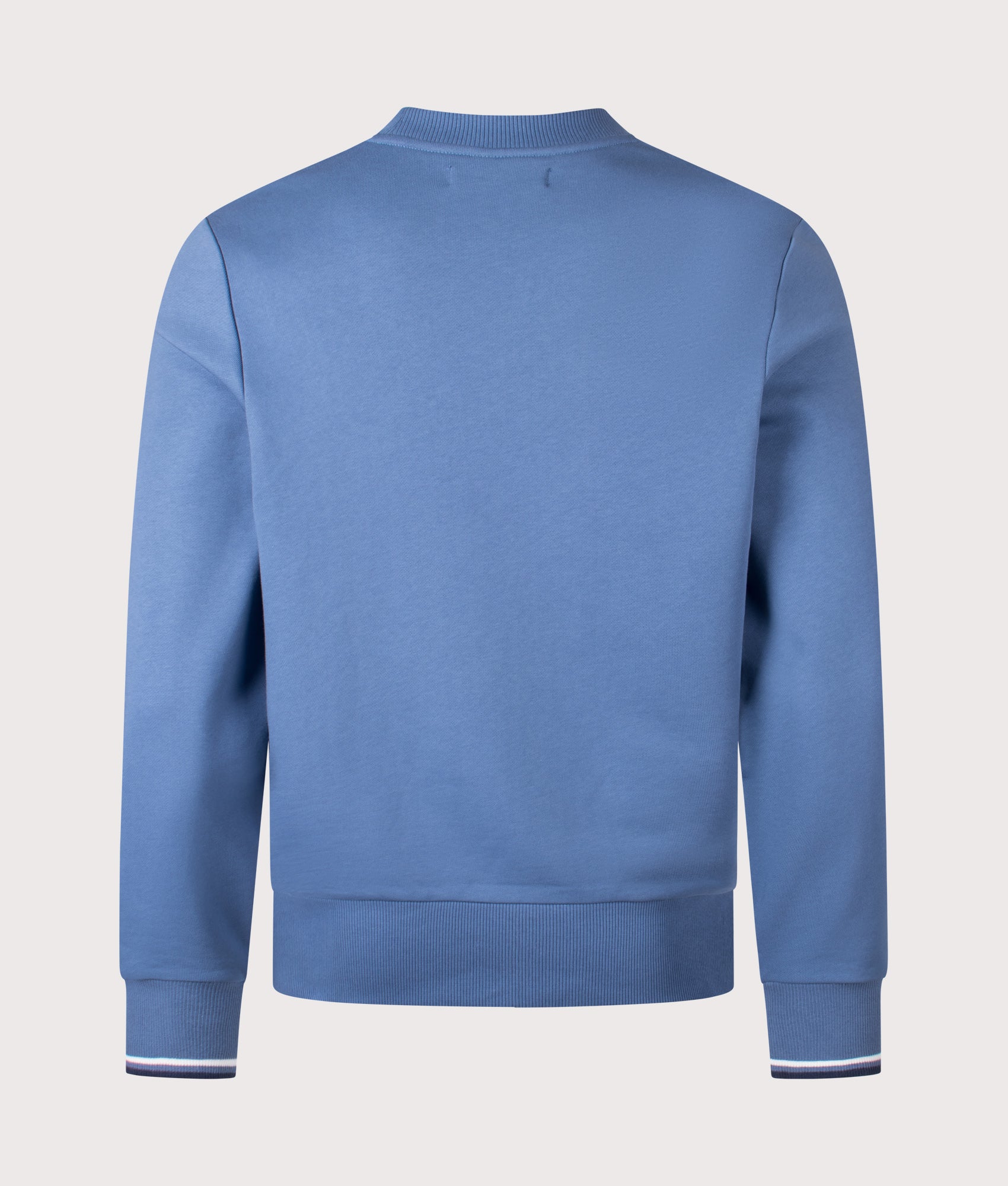 Crew Neck Sweatshirt in Ace Blue/Snow White/Tennis Blue | 100% Cotton | Fred Perry | EQVVS | Back shot 