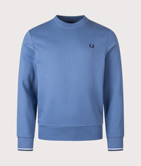 Crew Neck Sweatshirt: 89A Ace Blue/Snow White/Tennis Blue 