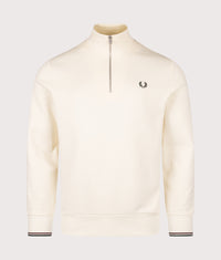 Quarter Zip Sweatshirt: 84A Ecru/Oxblood/Grass Roots 