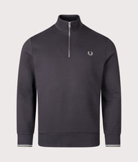 Quarter Zip Sweatshirt: 87A Anchor Grey/Ecru/Seagrass 