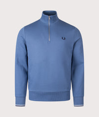 Quarter Zip Sweatshirt: 89A Ace Blue/Snow White/Tennis Blue 