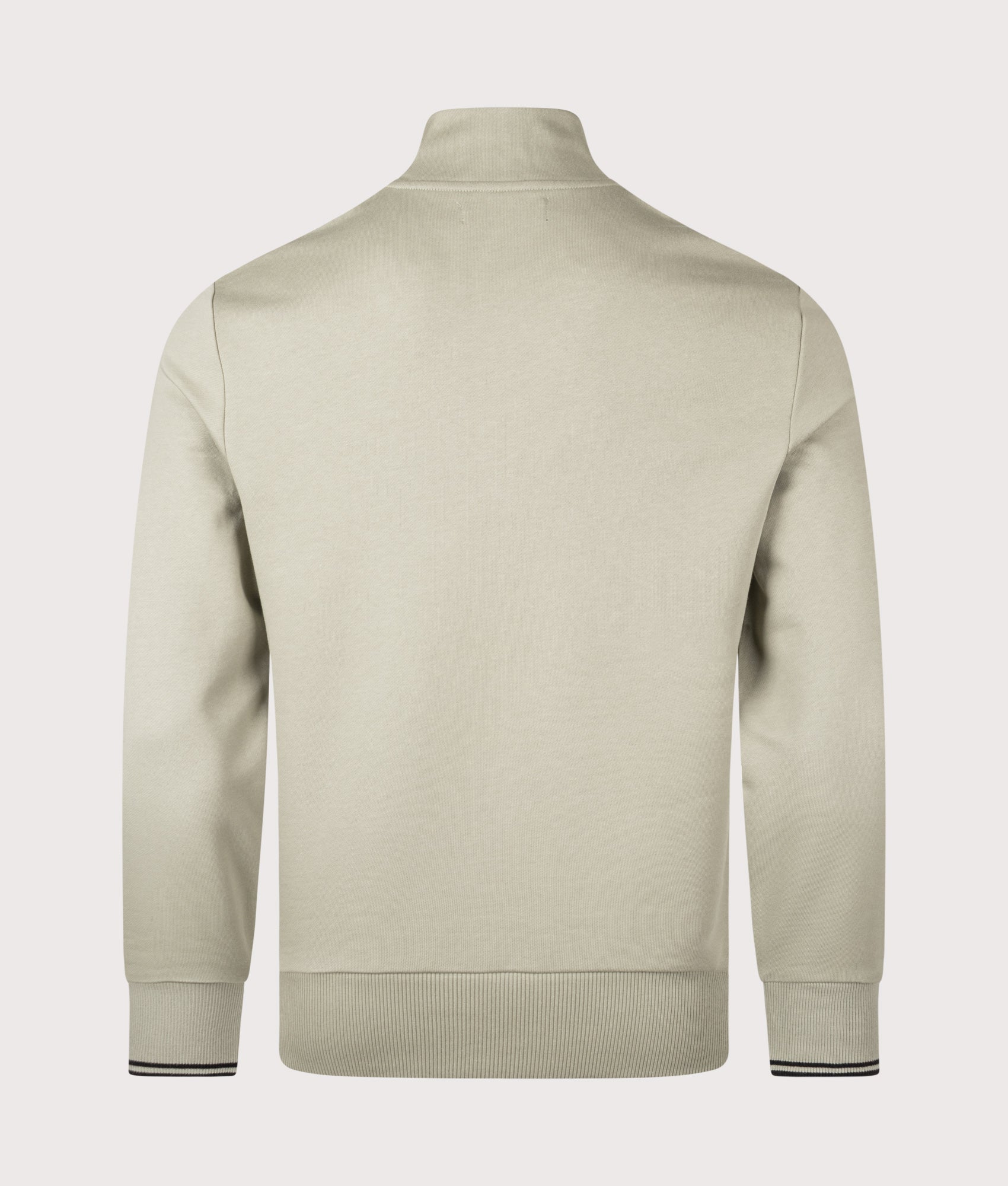 Quarter Zip Sweatshirt in Seagrass/Black/Black | Fred Perry | EQVVS Menswear | Back shot
