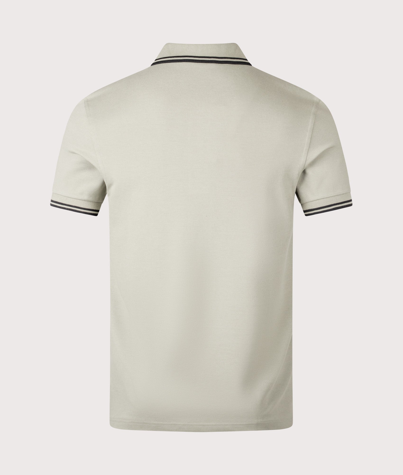 Fred Perry Twin Tipped Fred Perry Shirt in Seagrass and Black at EQVVS Menswear. Back shot.