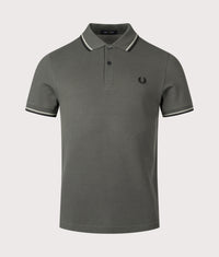 Twin Tipped Fred Perry Polo Shirt: 04B Field Green/Seagrass/Black 