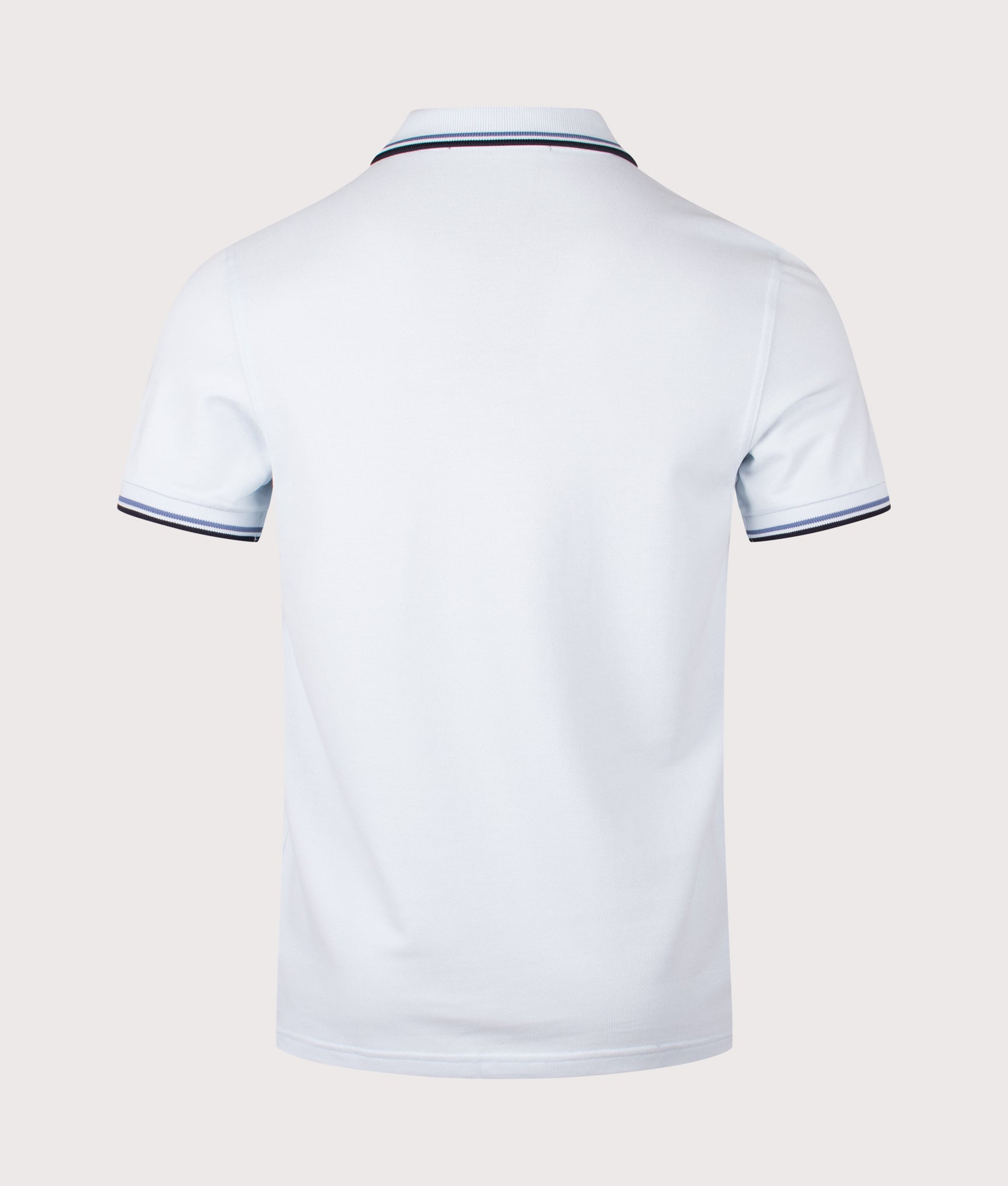Twin Tipped Polo Shirt in Light Ice/Ace Blue/Navy | 100% Cotton | Fred Perry | EQVVS | Back shot 