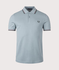 Twin Tipped Fred Perry Polo Shirt: 98A Stockport Blue/Oxblood/Grassroots 