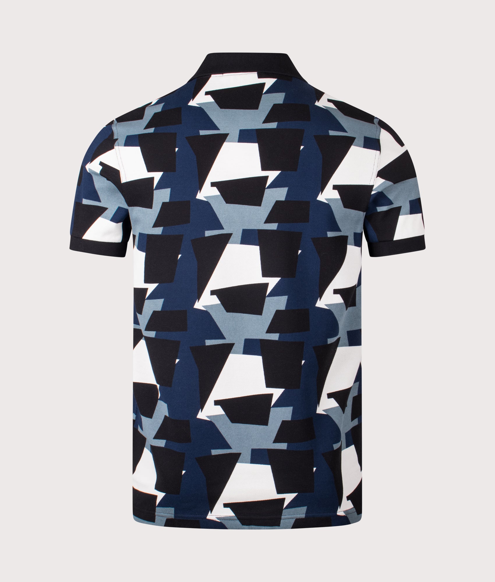Fred Perry Fragment Print Polo Shirt in Ecru at EQVVS Menswear. Back shot.