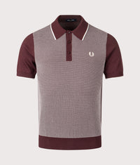 Tonic Waffle Knitted Polo Shirt: 597 Oxblood 