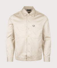 Twill Overshirt: 691 Oatmeal 