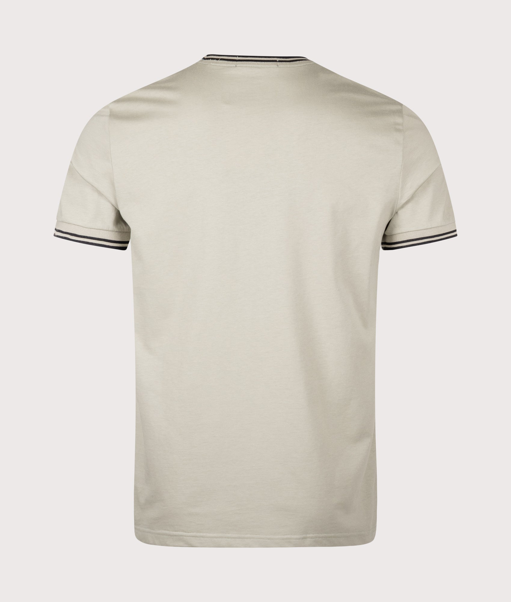 Fred Perry Twin Tipped T-Shirt in Seagrass and Black at EQVVS Menswear. Back shot.