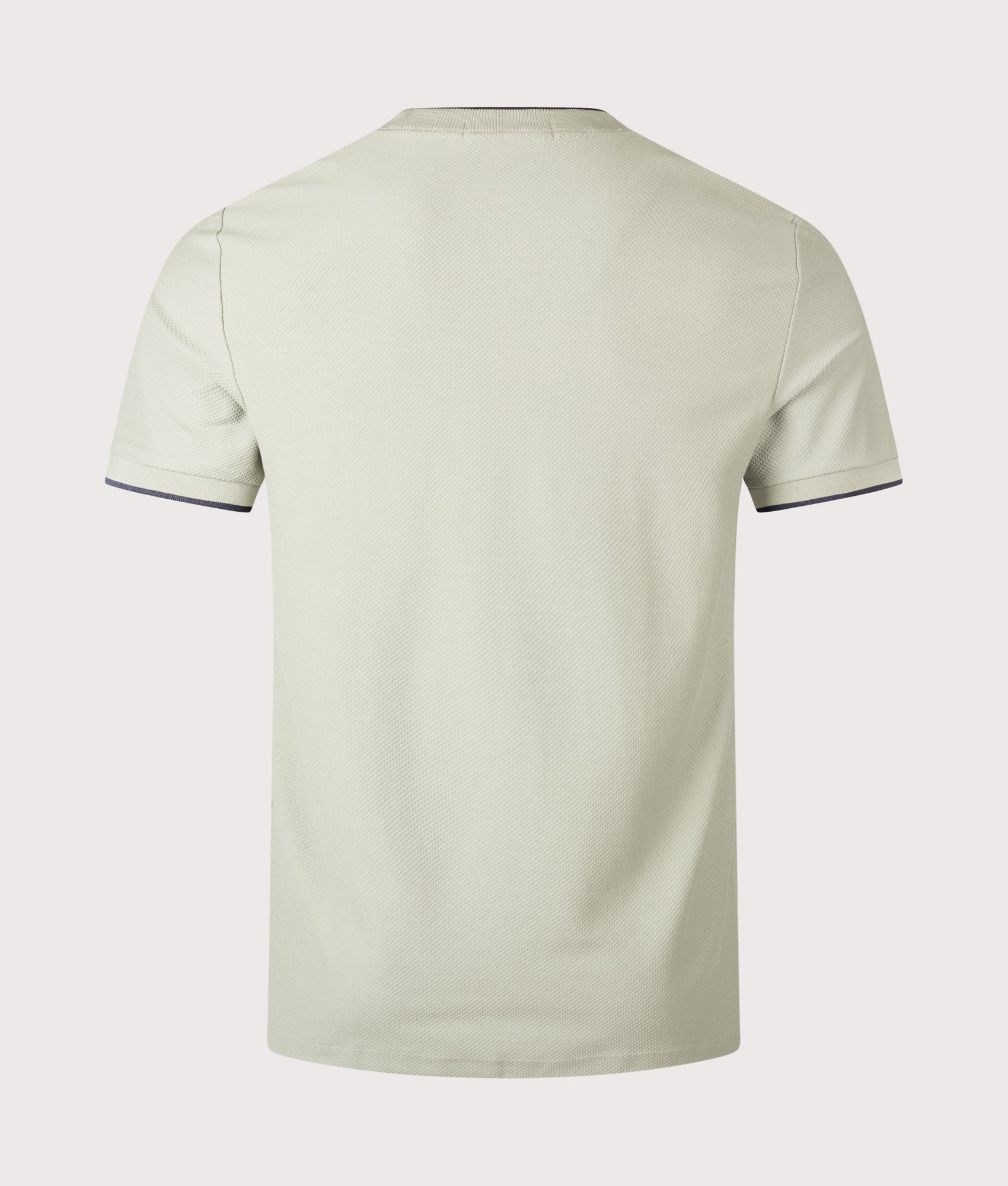 Fred Perry Pocket Detail Pique T-Shirt in Seagrass at EQVVS Menswear. Back shot. 