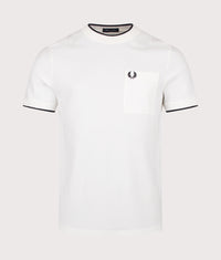 Pocket Detail Pique T-Shirt: 129 Snow White 