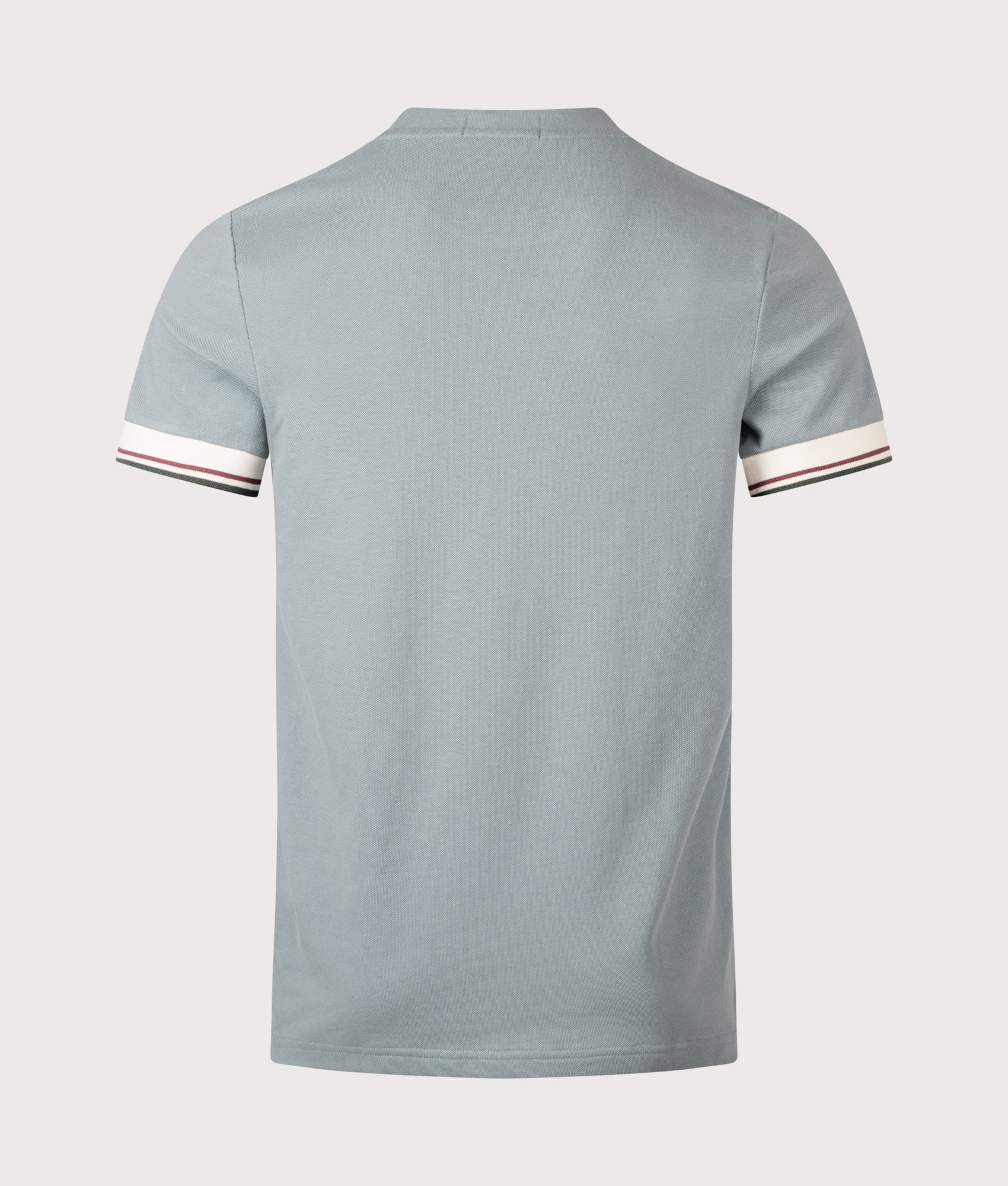 Fred Perry Twin Tipped Cuff T-Shirt in  stockport blue at EQVVS Menswear. Back shot.