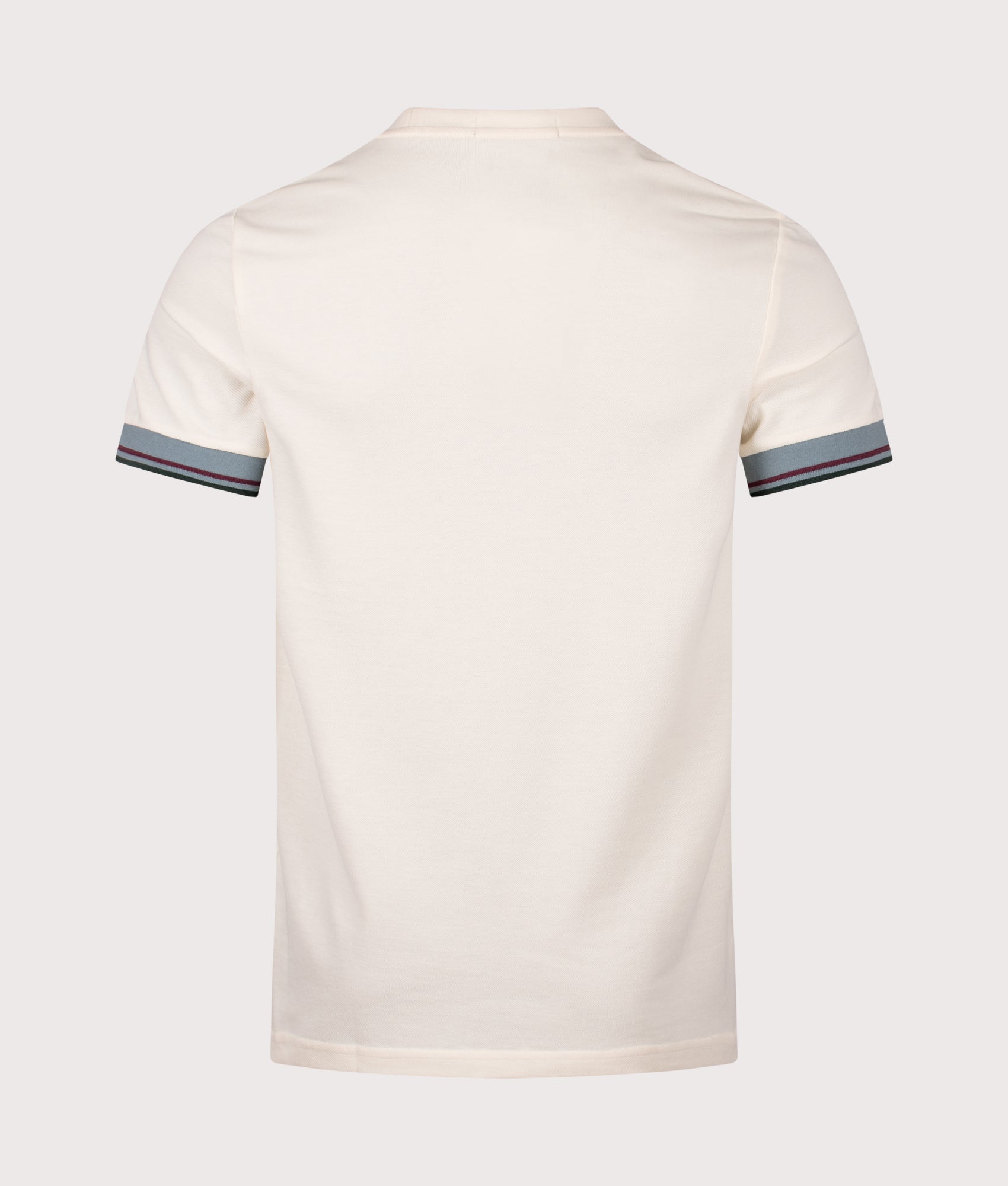 Fred Perry Twin Tipped Cuff T-Shirt in Ecru at EQVVS Menswear. Back shot.