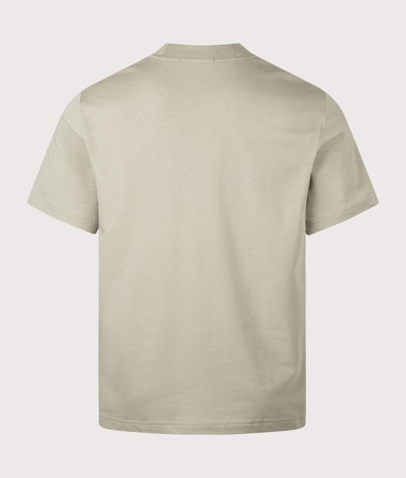Fred Perry Relaxed Fit Pocket Detail T-Shirt in Seagrass at EQVVS Menswear. Back shot.