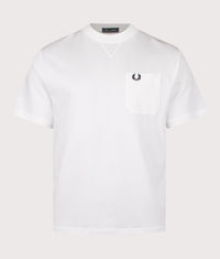 Relaxed Fit Pocket Detail T-Shirt: 129 Snow White 