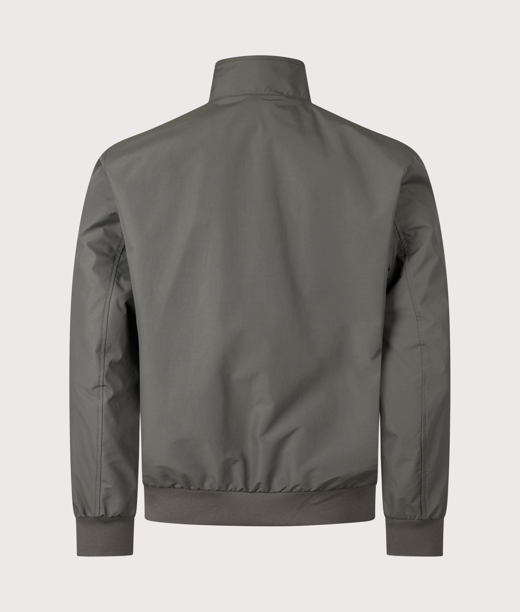 Fred Perry Brentham Jacket in Field Green and Black at EQVVS Menswear. Back shot.