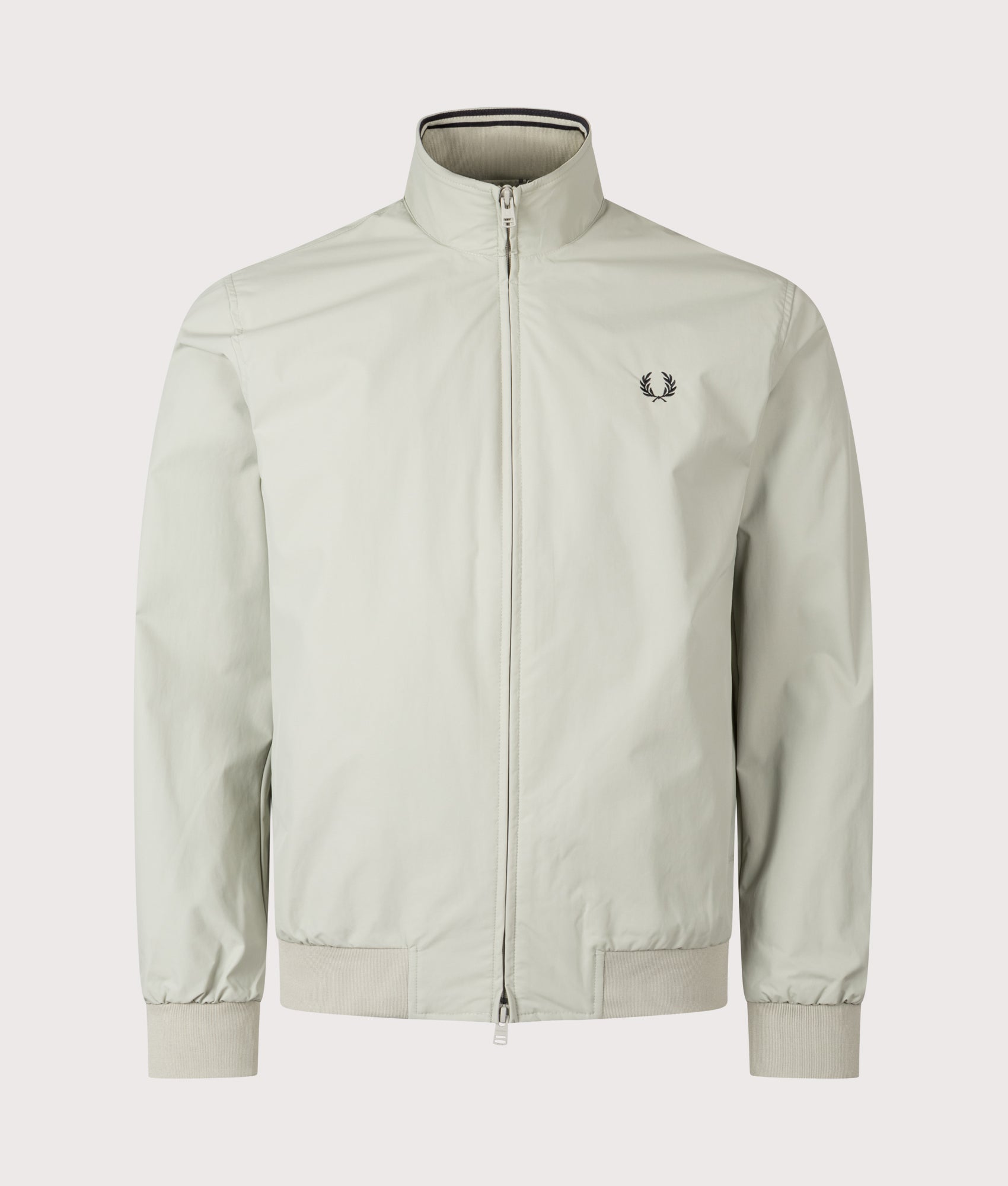 Fred Perry Brentham Jacket in Seagrass and Black at EQVVS Menswear. Front shot.