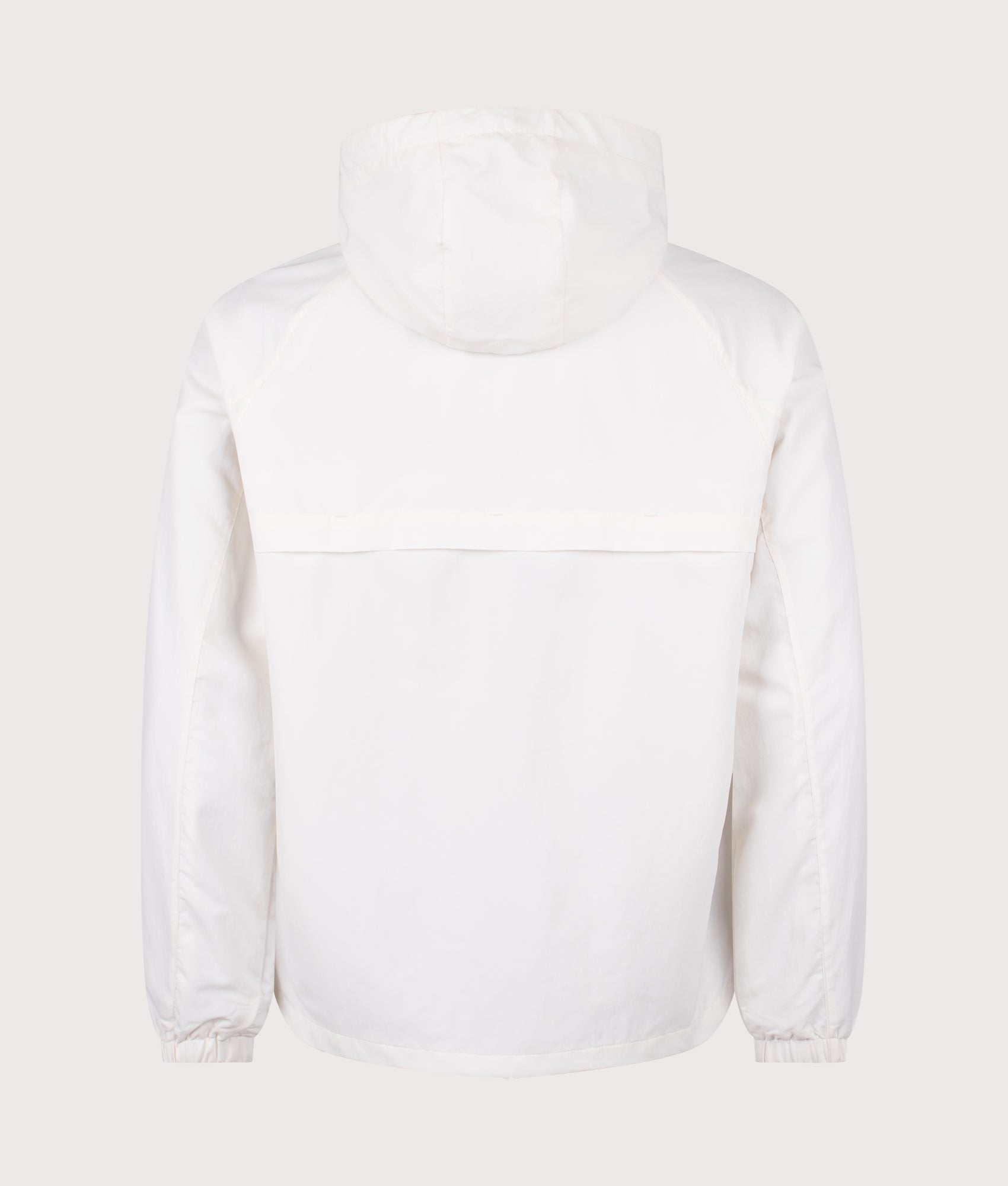 Fred Perry Hooded Shell Jacket in Snow White at EQVVS Menswear. Back shot.