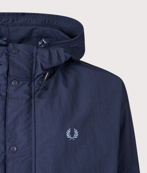Regular Fit Cropped Ripstop Parka in Tennis Blue | Fred Perry | EQVVS