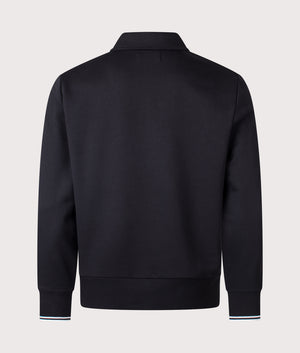 Regular Fit Collared Quarter Zip Sweatshirt in Black | Fred Perry