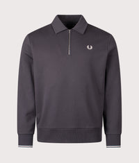 Collared Quarter Zip Sweatshirt: 297 Anchor Grey 