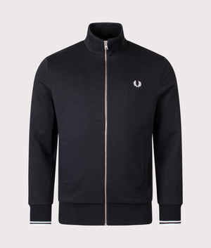 Regular Fit Zip Through Sweatshirt in Black | Fred Perry | EQVVS