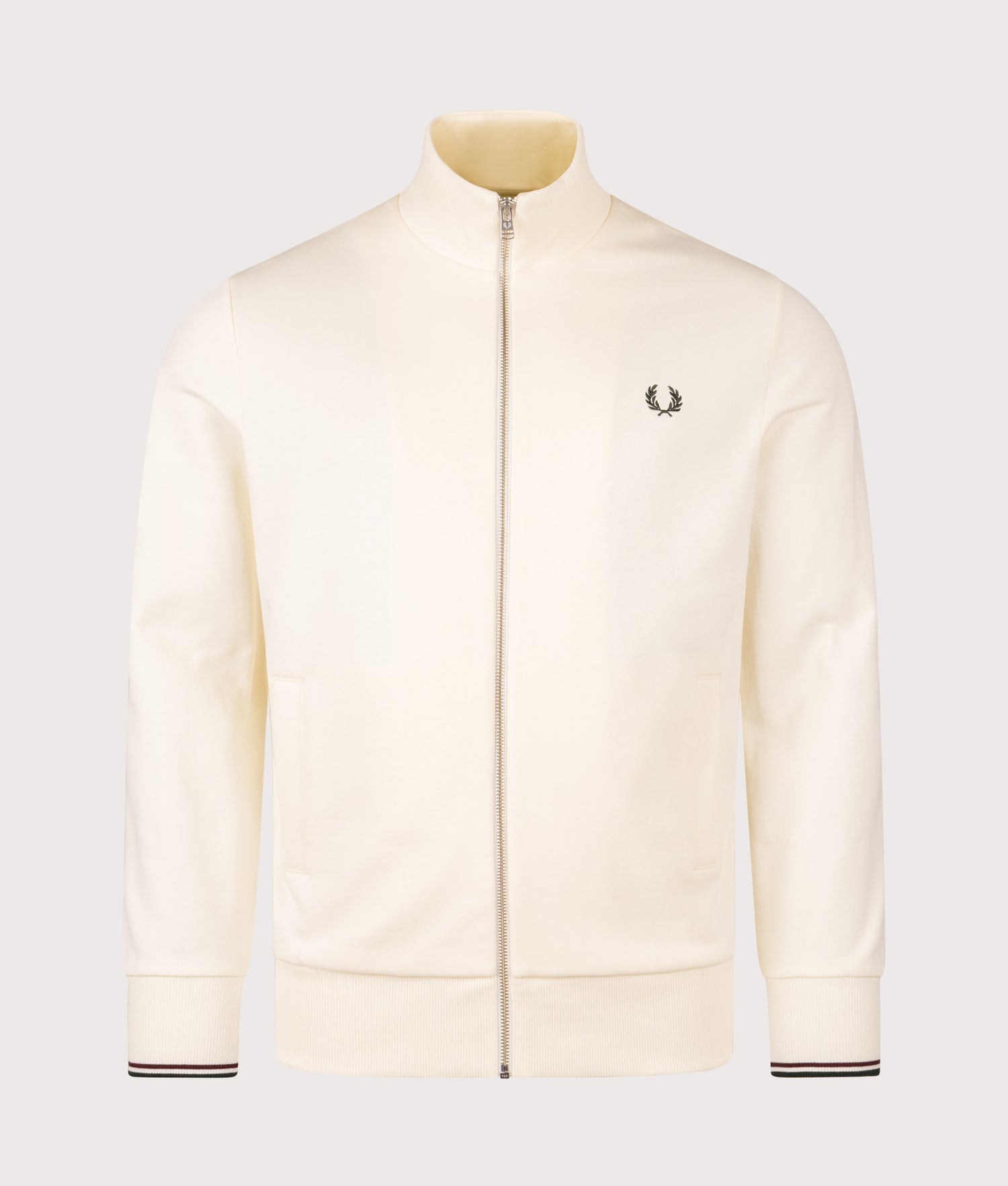 Zip Through Sweatshirt in Ecru | Fred Perry | EQVVS