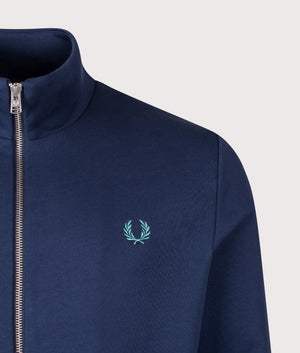 Regular Fit Zip Through Sweatshirt in Tennis Blue | Fred Perry | EQVVS