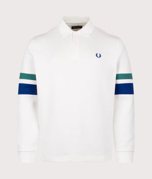 Regular Fit Tipped Sleeve Collared Sweatshirt in Snow White | Fred