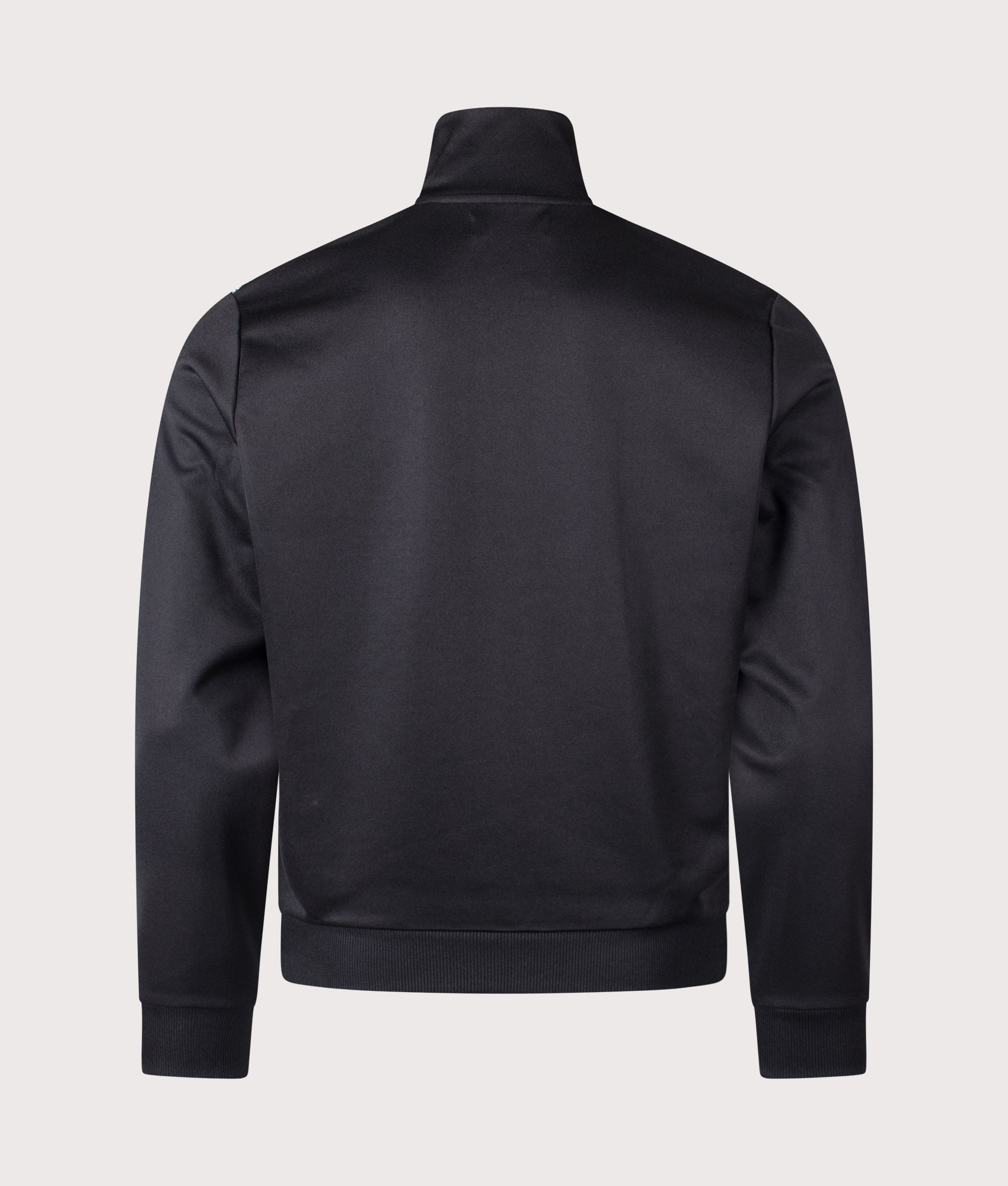 Fred Perry Knitted Front Track Jacket in Black at EQVVS Menswear. Back shot.