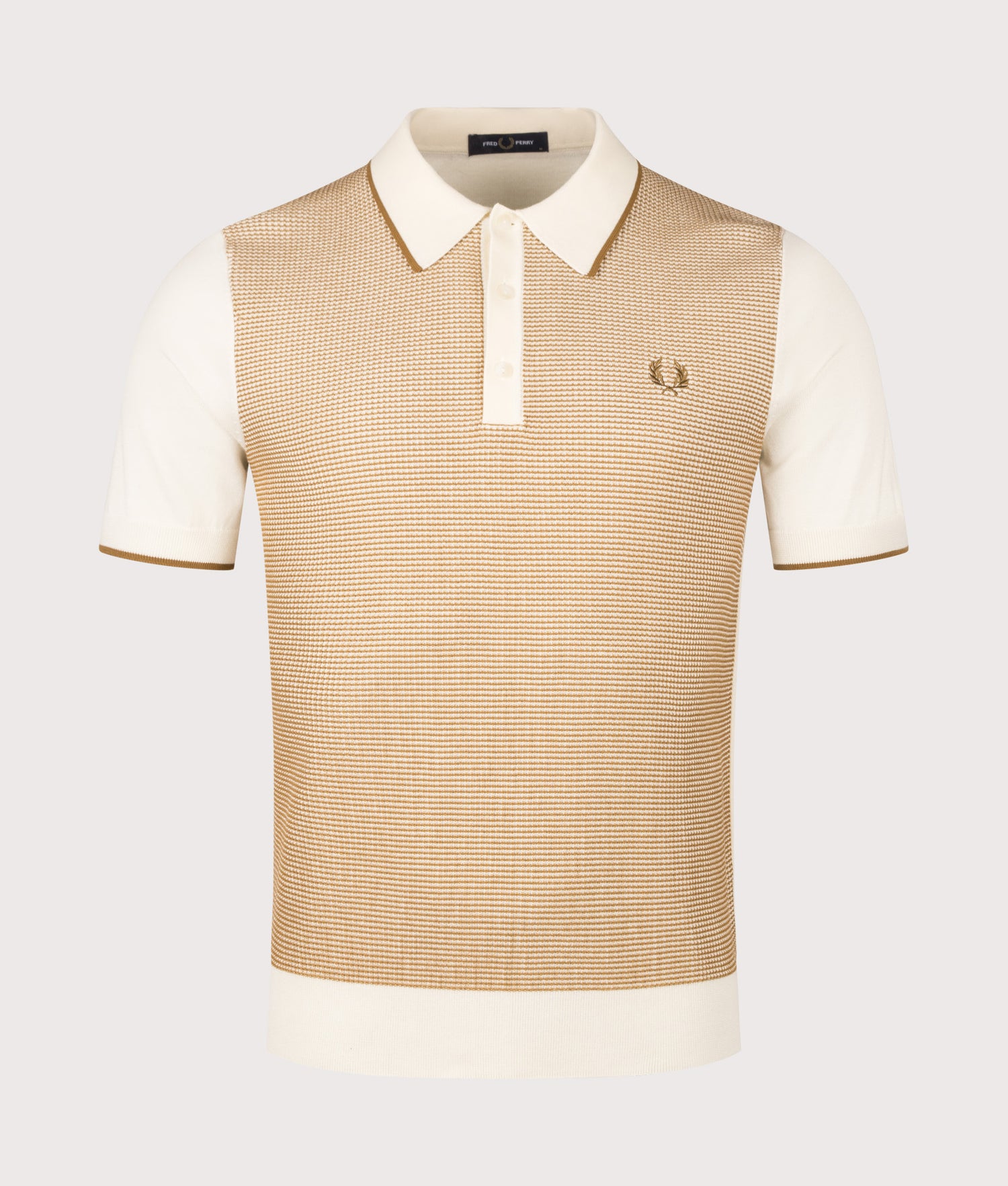 Regular Fit Tonic Waffle Knitted Polo Shirt Ecru | Fred Perry | EQVVS