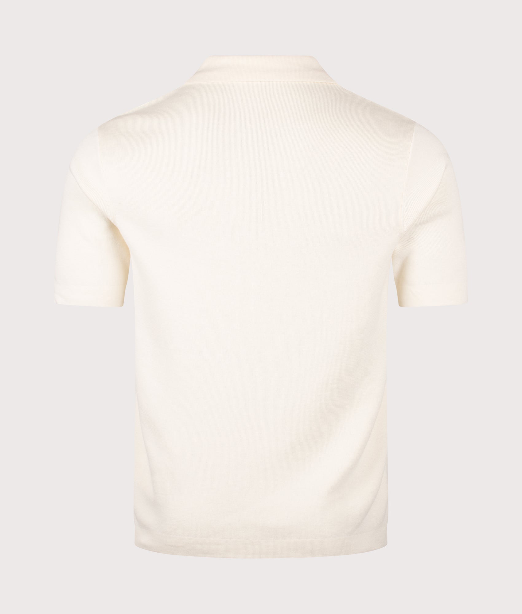 Fred Perry Tonal Vertical Stripe Knitted Shirt in Ecru at EQVVS Menswear. Back shot.
