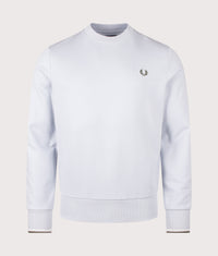 Crew Neck Sweatshirt: 80B Dusky Blue/Ecru/Laurel Wreath Green 