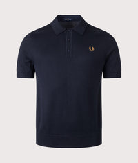 Long Staple Cotton Knitted Polo Shirt: 608 Navy 