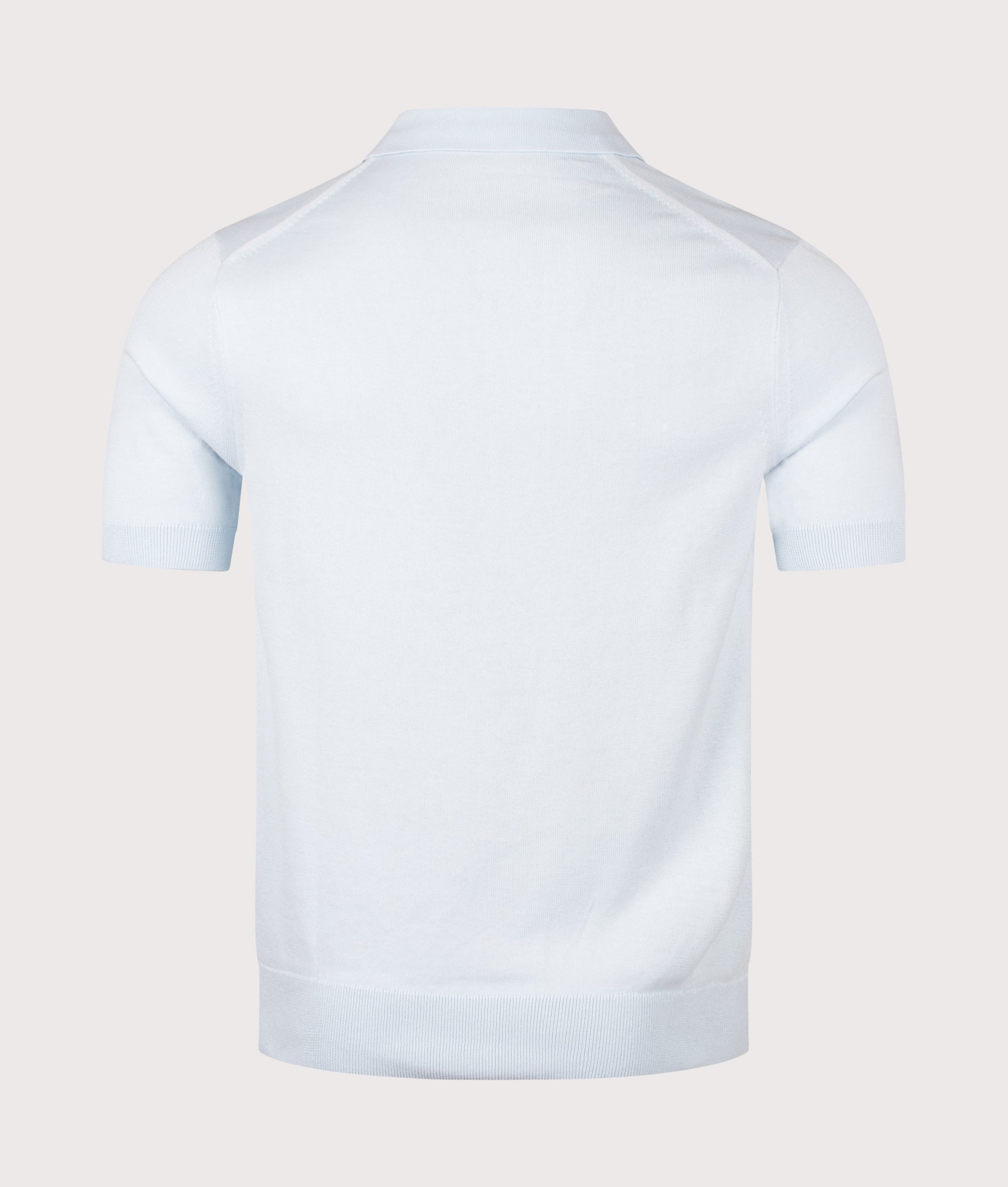 Fred Perry Long Staple Cotton Knitted Polo Shirt in Light Ice at EQVVS Menswear. Back shot.