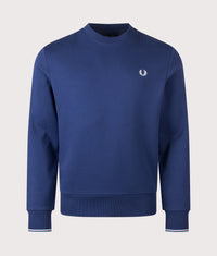 Crew Neck Sweatshirt: 93B French Navy/Dusky Blue/Dusky Blue 