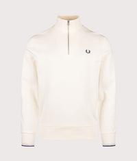Quarter Zip Sweatshirt: 94B Ecru/Dusky Blue/French Navy 
