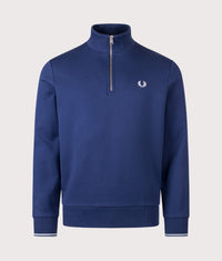 Quarter Zip Sweatshirt: 93B French Navy/Dusky Blue/Dusky Blue 